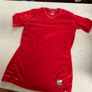Red athletic shirt